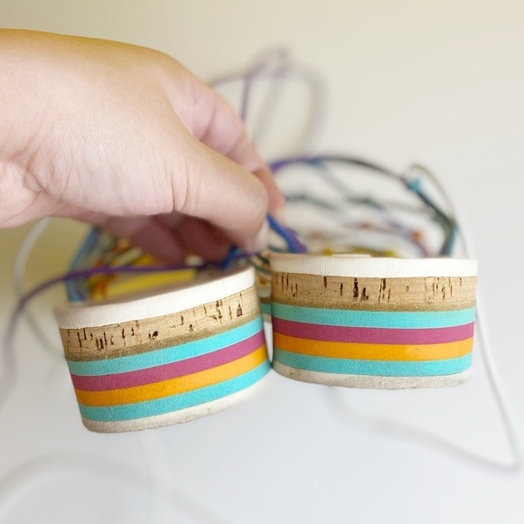 CHLOÉ Rainbow Knotted Leather Wedge Sandals - Picture 8 of 11